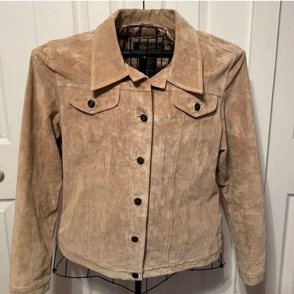 Fabio Women Jacket Tan Washable 100% Suede Leather Bikercore Western - Picture 1 of 10
